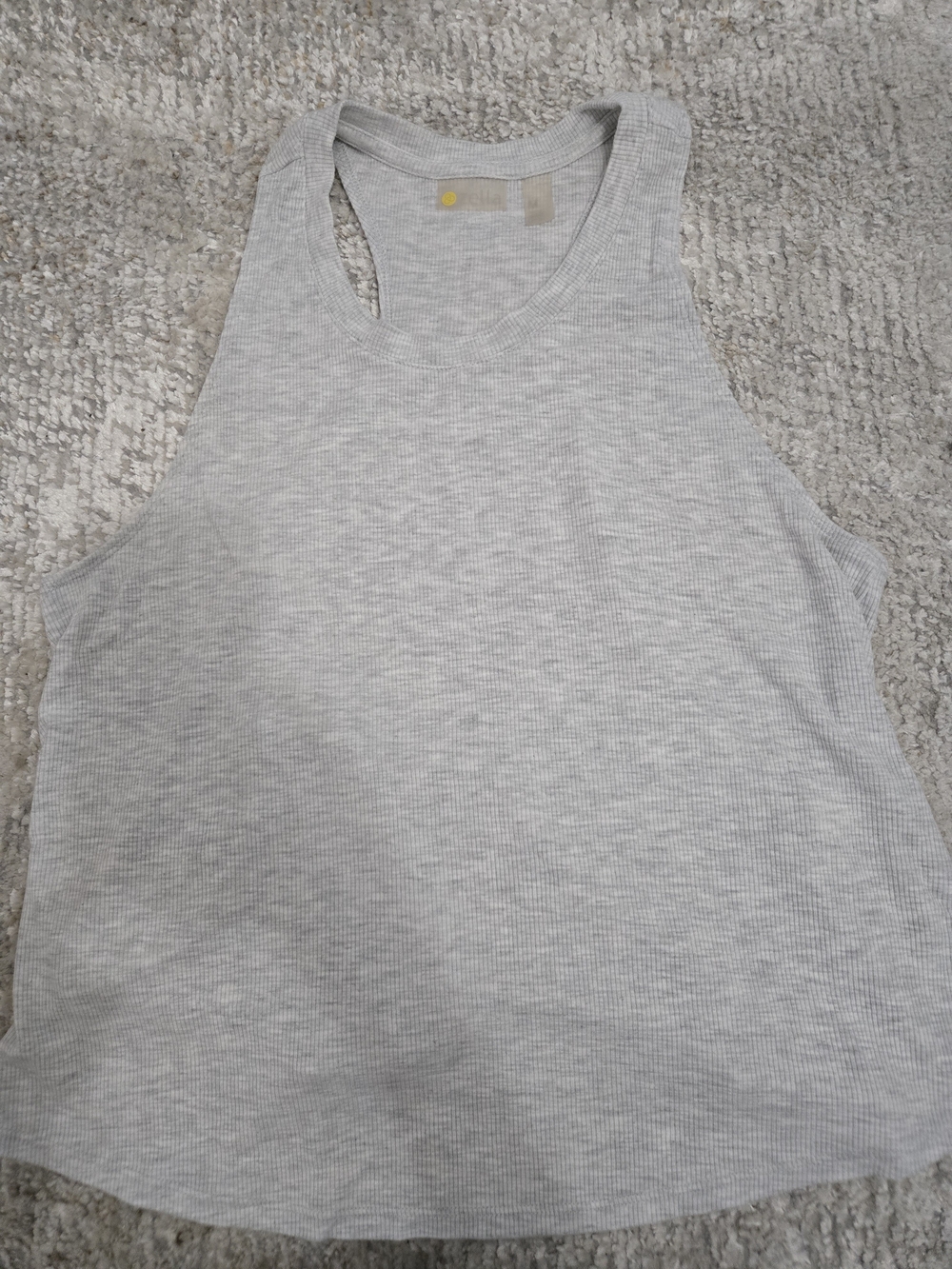 Zella Light Gray Ribbed Racerback Tank Top